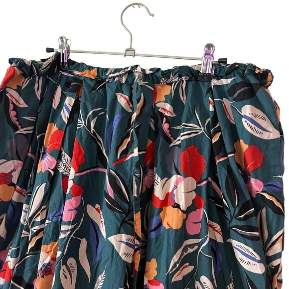 Eloquii Plus 14 Full Skirt A-line Tropical Floral Printed Cotton Pockets - Picture 5 of 8